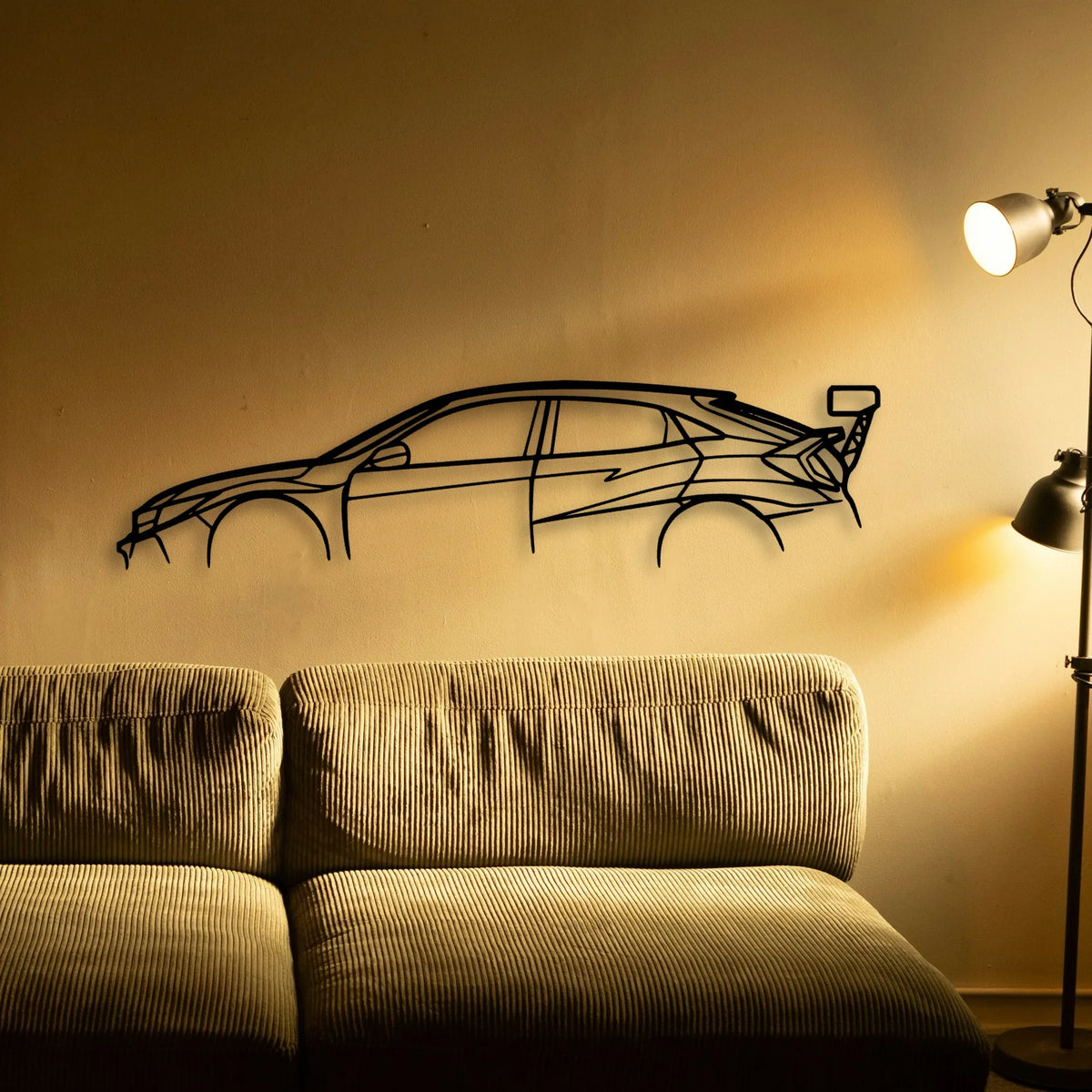 Civic TCR Classic Silhouette Metal Wall Art - Tinvibe