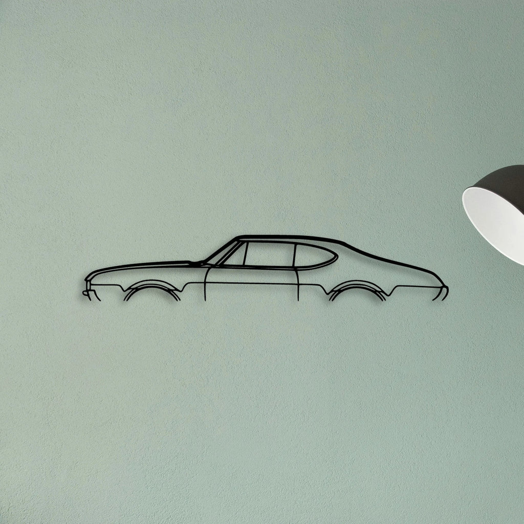Cutlass 1968 Classic Silhouette Metal Wall Art - Tinvibe