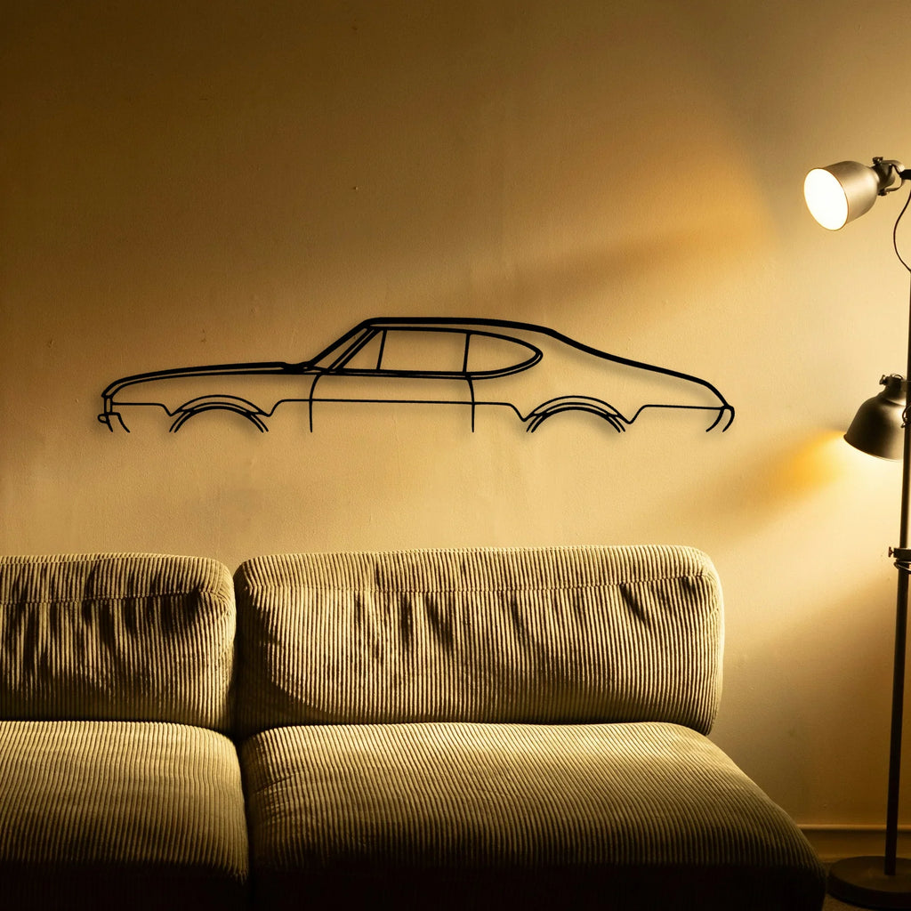 Cutlass 1968 Classic Silhouette Metal Wall Art - Tinvibe