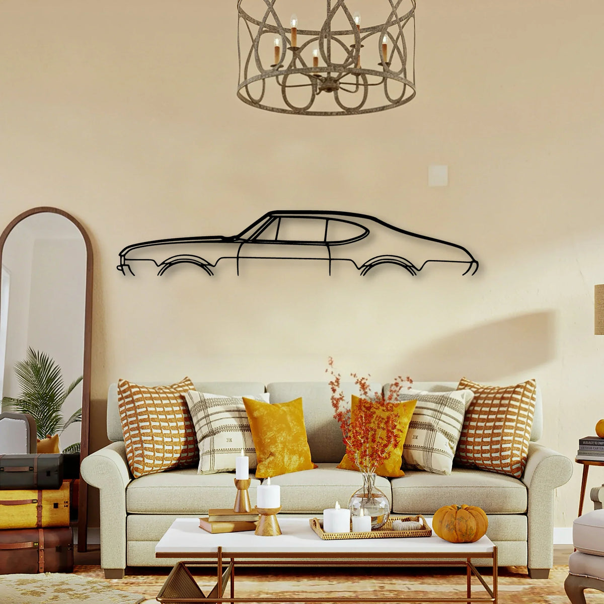 Cutlass 1968 Classic Silhouette Metal Wall Art - Tinvibe