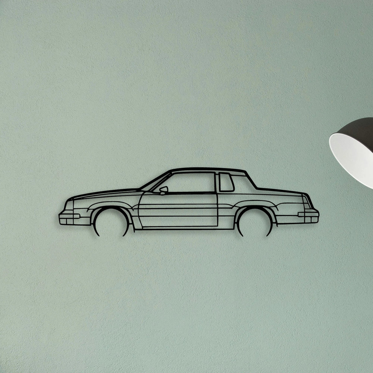 Cutlass 442 1986 Classic Silhouette Metal Wall Art - Tinvibe