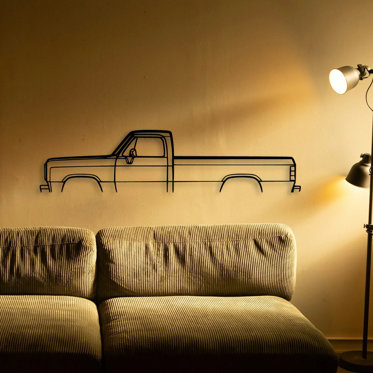 D250 1991 Classic Silhouette Metal Wall Art - Tinvibe
