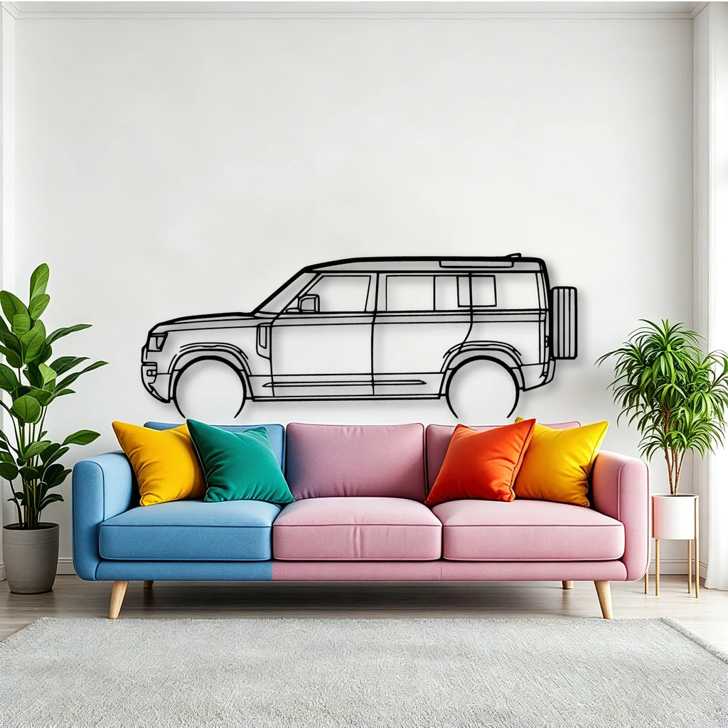 Defender 110 2022 Classic Silhouette Metal Wall Art - Tinvibe