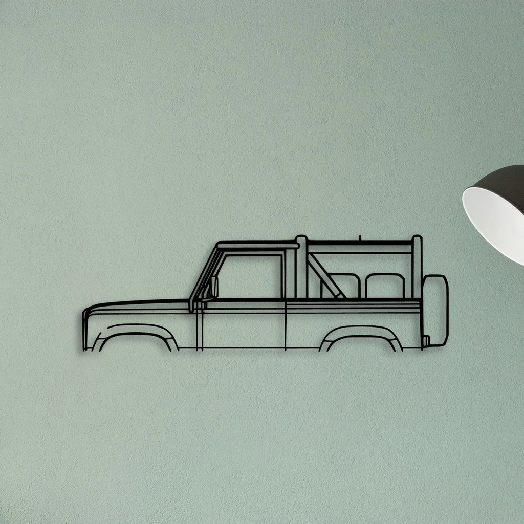 Defender 90 1994 Classic Silhouette Metal Wall Art - Tinvibe