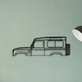 Defender 90 2010 Classic Silhouette Metal Wall Art - Tinvibe