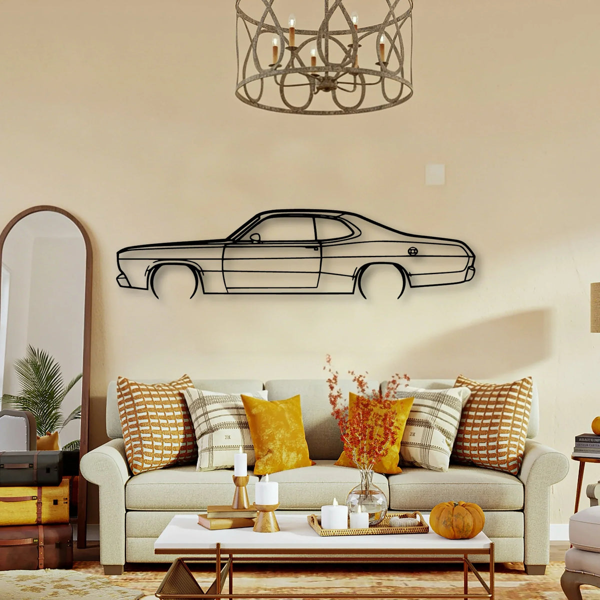 Duster 1970 Classic Silhouette Metal Wall Art - Tinvibe