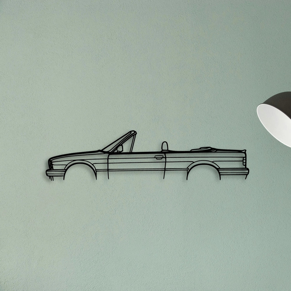 E30 325 Cabrio Classic Silhouette Metal Wall Art - Tinvibe
