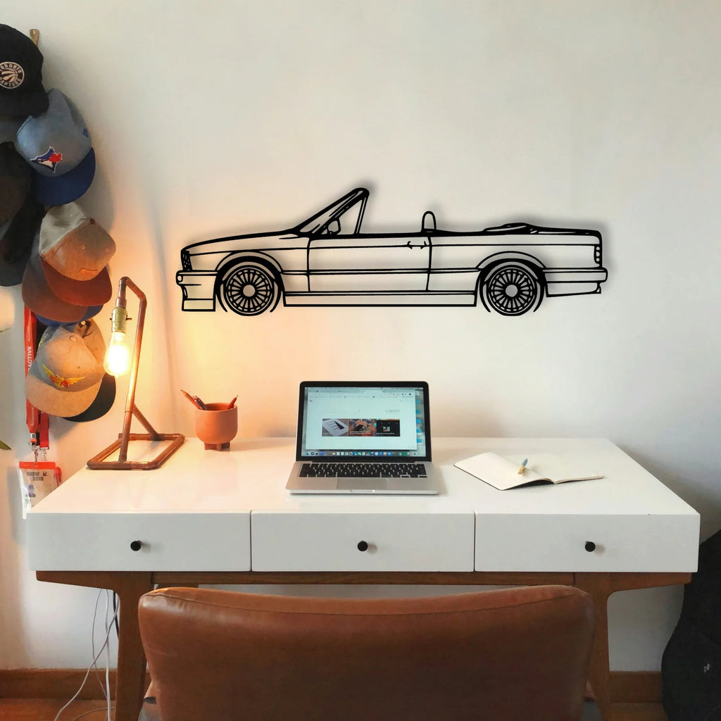 E30 Alpina Cabrio Classic Silhouette Metal Wall Art - Tinvibe
