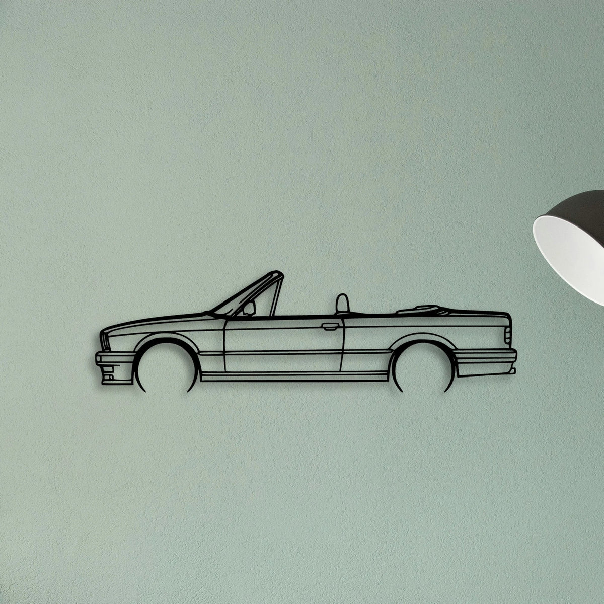 E30 Convertible Classic Silhouette Metal Wall Art - Tinvibe
