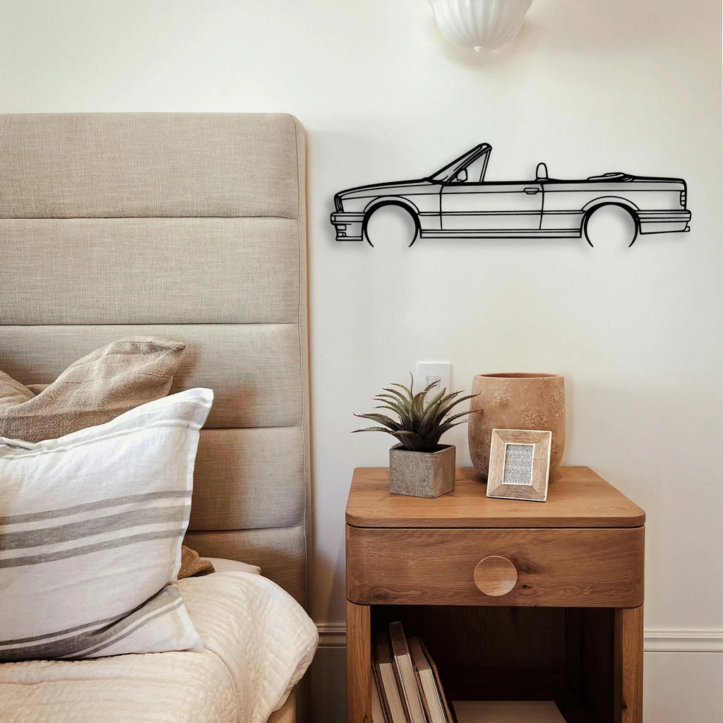 E30 Convertible Classic Silhouette Metal Wall Art - Tinvibe