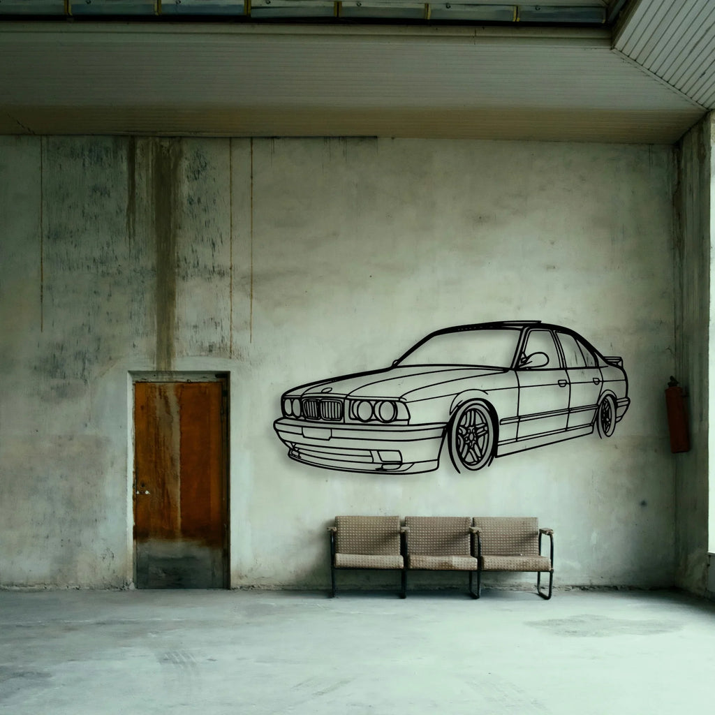 E34 Angle Classic Silhouette Metal Wall Art - Tinvibe
