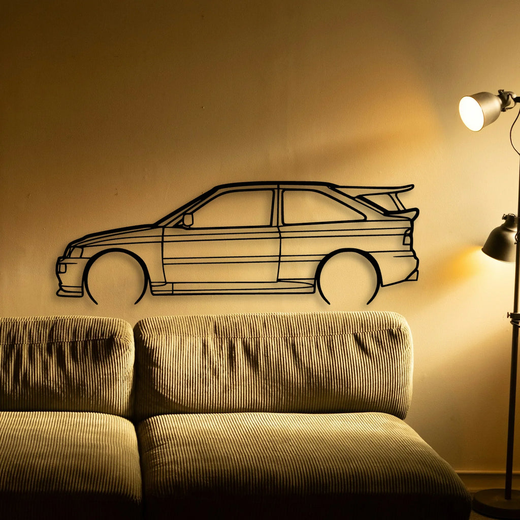 Escort Cossworth 1993 2 Classic Silhouette Metal Wall Art - Tinvibe