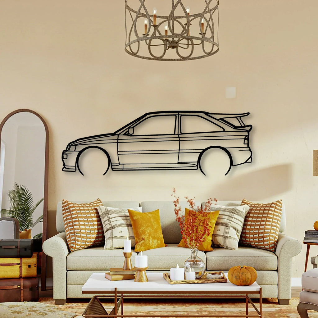 Escort Cossworth 1993 2 Classic Silhouette Metal Wall Art - Tinvibe