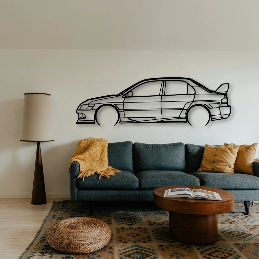 EVO VIII Widebody Classic Silhouette Metal Wall Art - Tinvibe