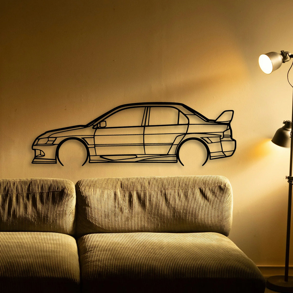 EVO VIII Widebody Classic Silhouette Metal Wall Art - Tinvibe