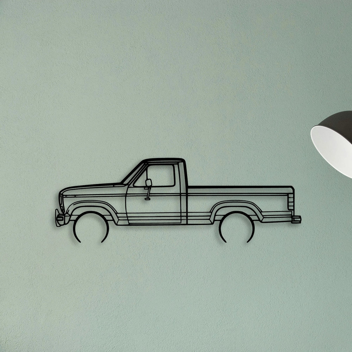 F 150 XLT 1986 Classic Silhouette Metal Wall Art - Tinvibe