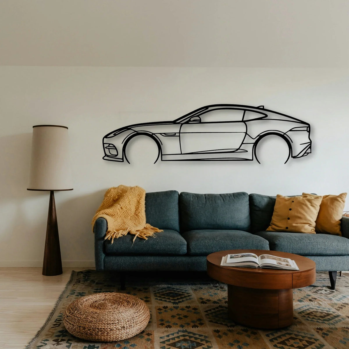 F Type R 2 Classic Silhouette Metal Wall Art - Tinvibe
