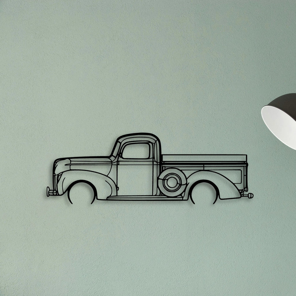 F100 1940 Classic Silhouette Metal Wall Art - Tinvibe