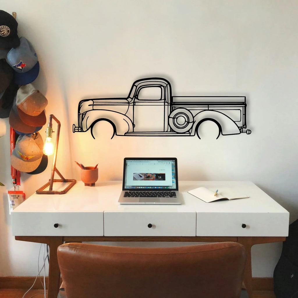 F100 1940 Classic Silhouette Metal Wall Art - Tinvibe
