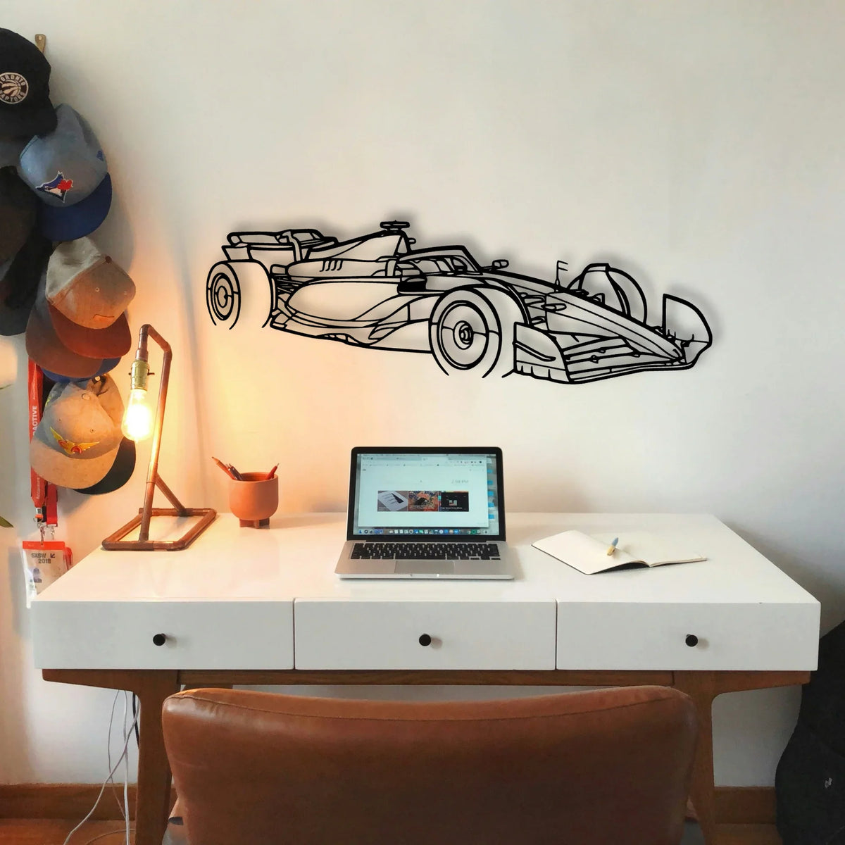 F1 2024 SF 24 Angle Classic Silhouette Metal Wall Art - Tinvibe