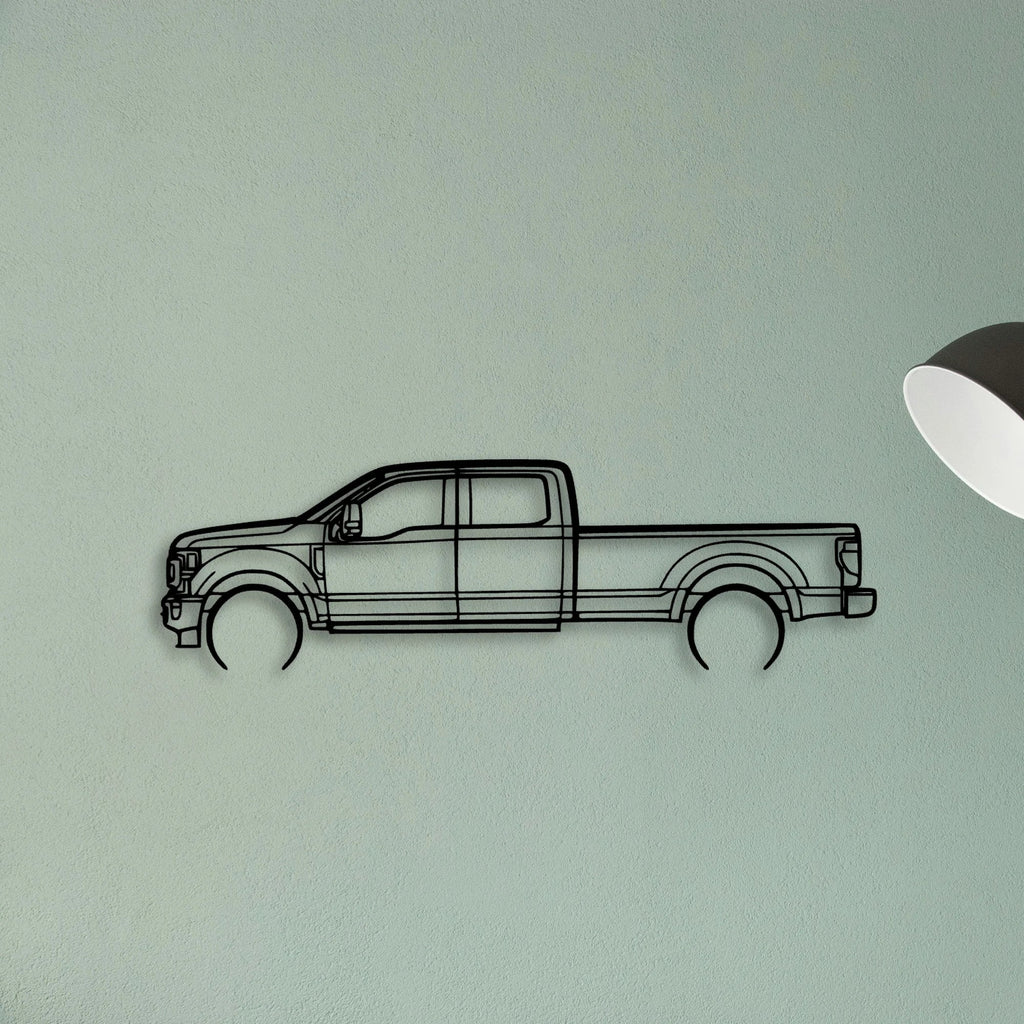 F350 2022 Platinum Classic Silhouette Metal Wall Art - Tinvibe