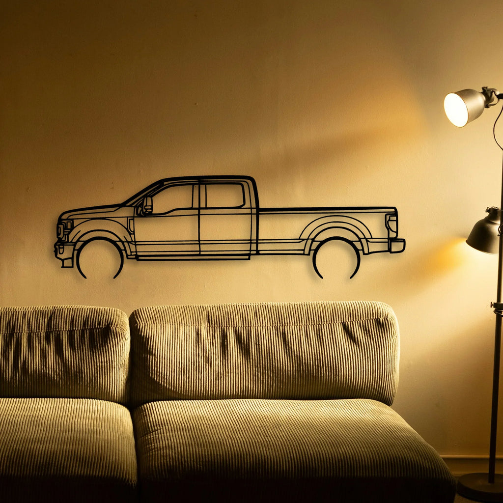 F350 2022 Platinum Classic Silhouette Metal Wall Art - Tinvibe