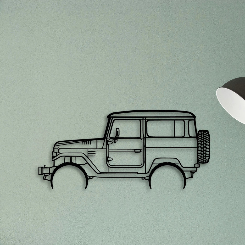 FJ40 1977 Classic Silhouette Metal Wall Art - Tinvibe