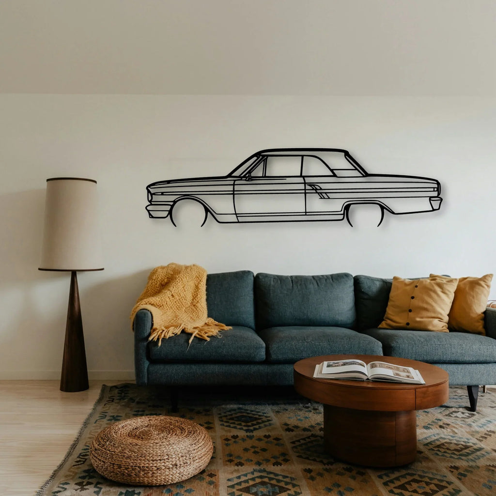 Fairlane Coupe 1964 2 Classic Silhouette Metal Wall Art - Tinvibe