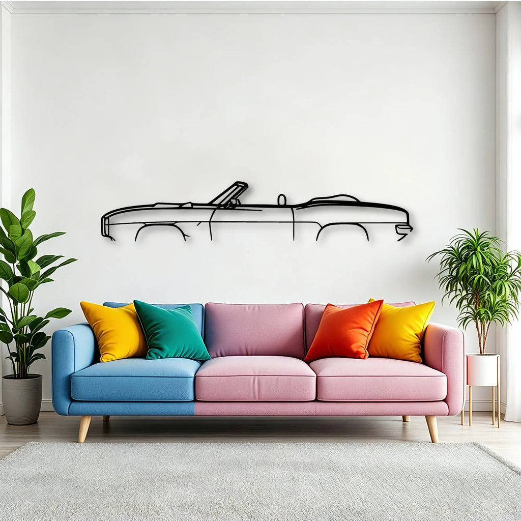 Firebird 1969 Convertible Classic Silhouette Metal Wall Art - Tinvibe