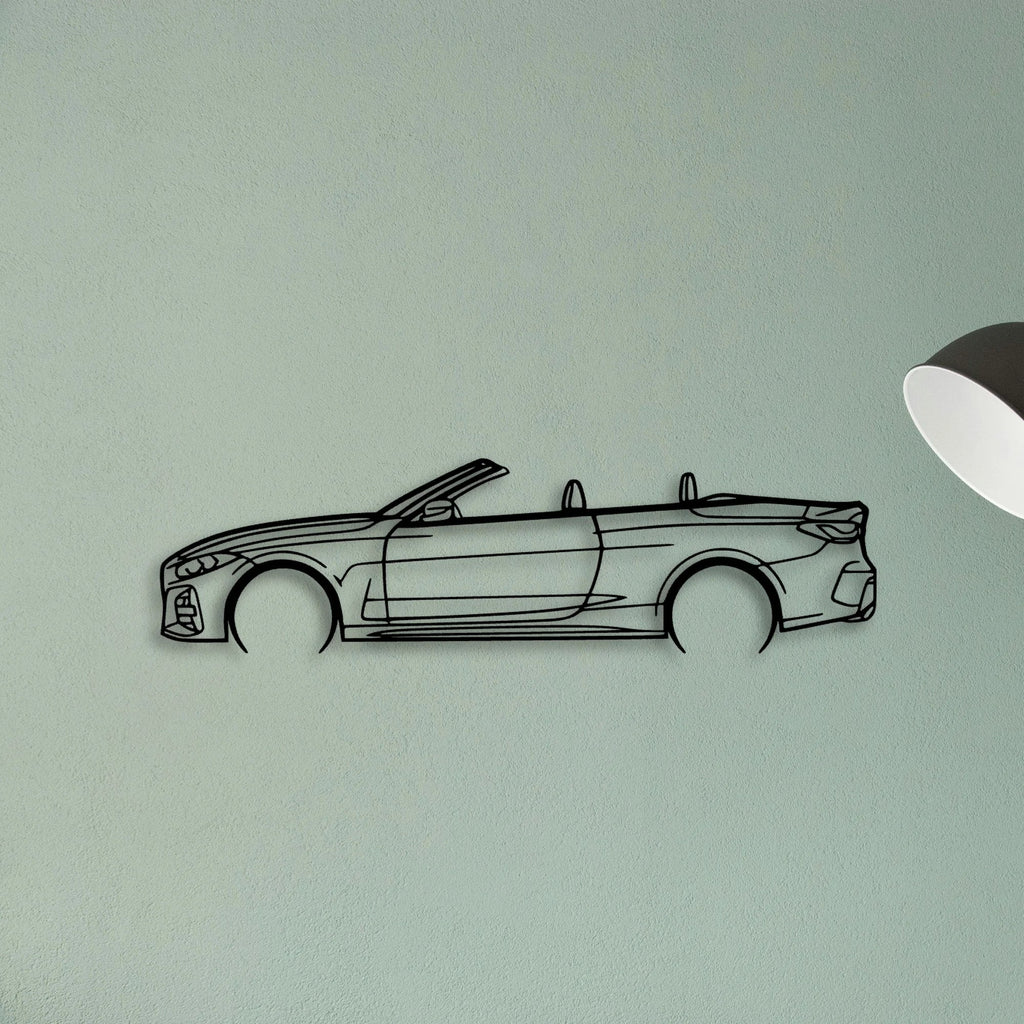 G23 4 Series Convertible 2021 Classic Silhouette Metal Wall Art - Tinvibe
