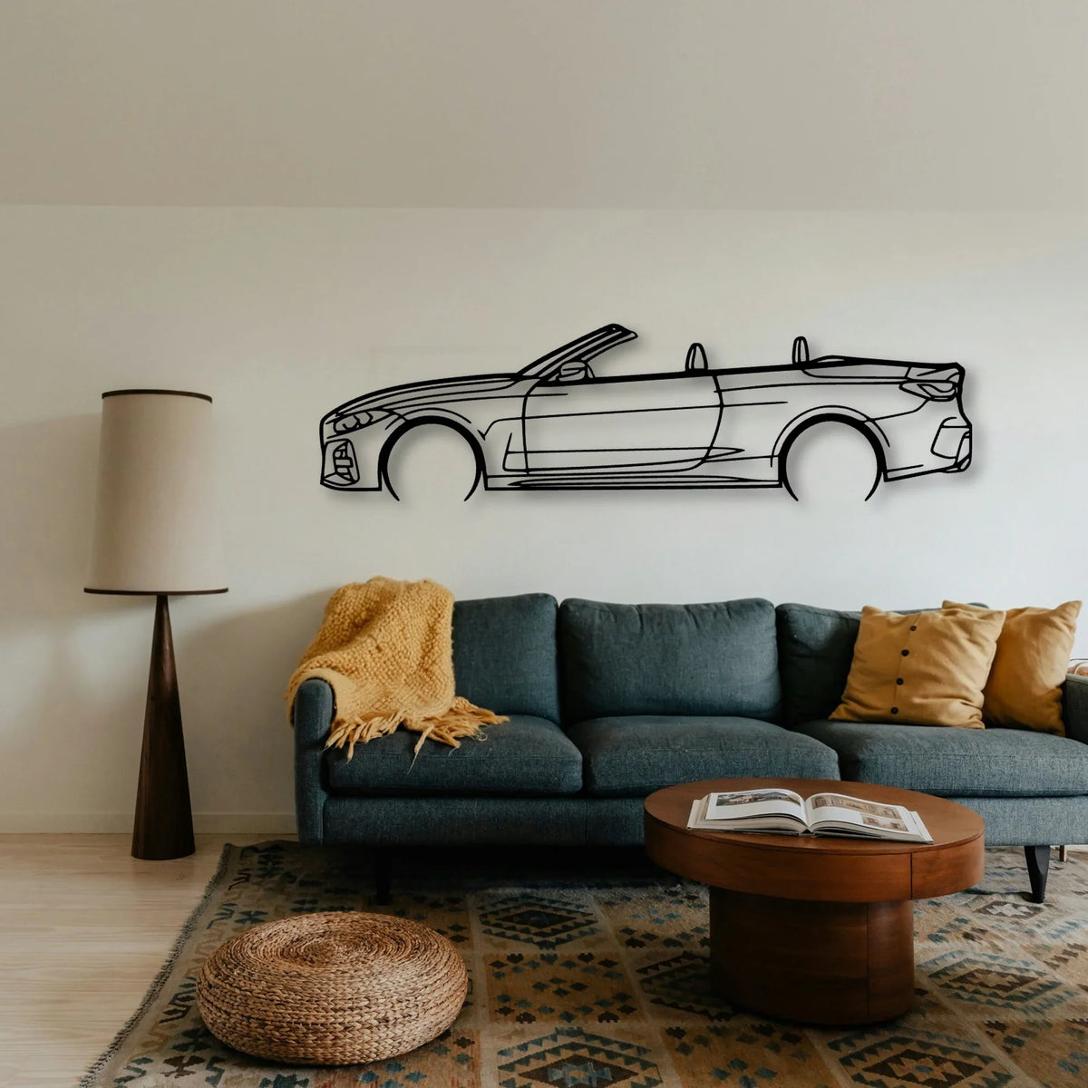 G23 4 Series Convertible 2021 Classic Silhouette Metal Wall Art - Tinvibe