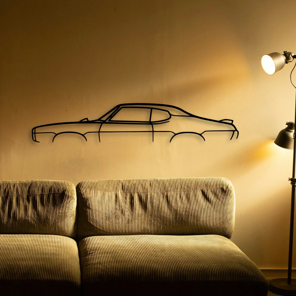 GTO 1968 Classic Silhouette Metal Wall Art - Tinvibe