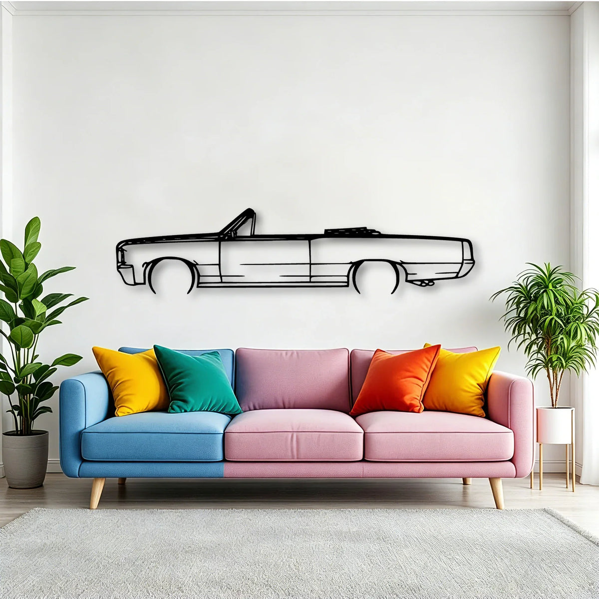 GTO Cabrio 1964 Classic Silhouette Metal Wall Art - Tinvibe