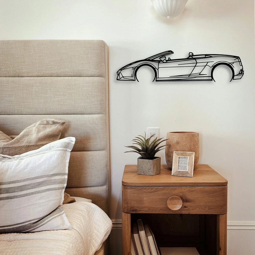 Gallardo Spyder 2012 Classic Silhouette Metal Wall Art - Tinvibe