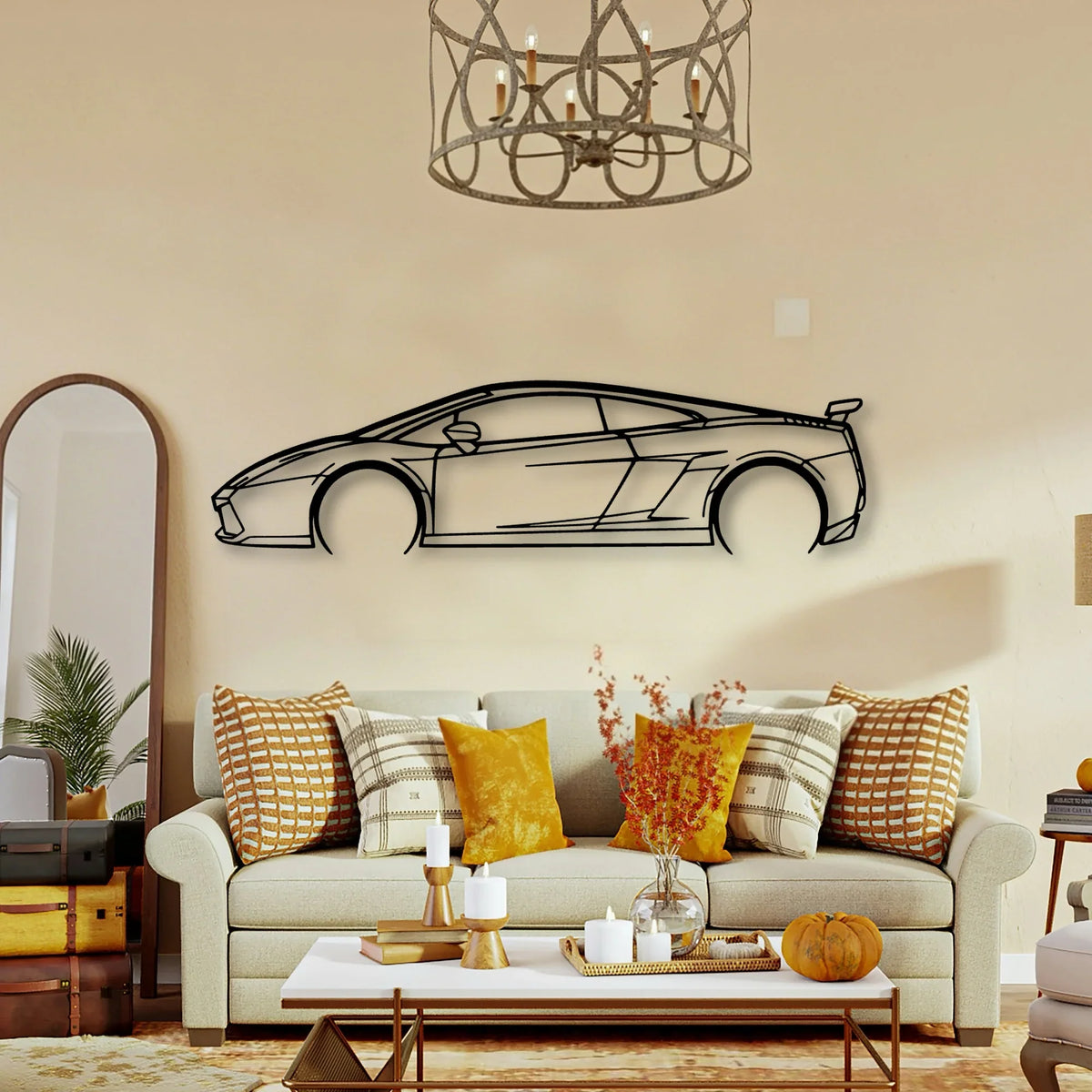 Gallardo Superleggera 2007 2 Classic Silhouette Metal Wall Art - Tinvibe