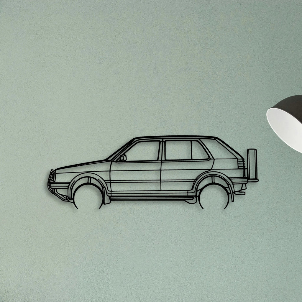 Golf 2 Country 1991 Classic Silhouette Metal Wall Art - Tinvibe