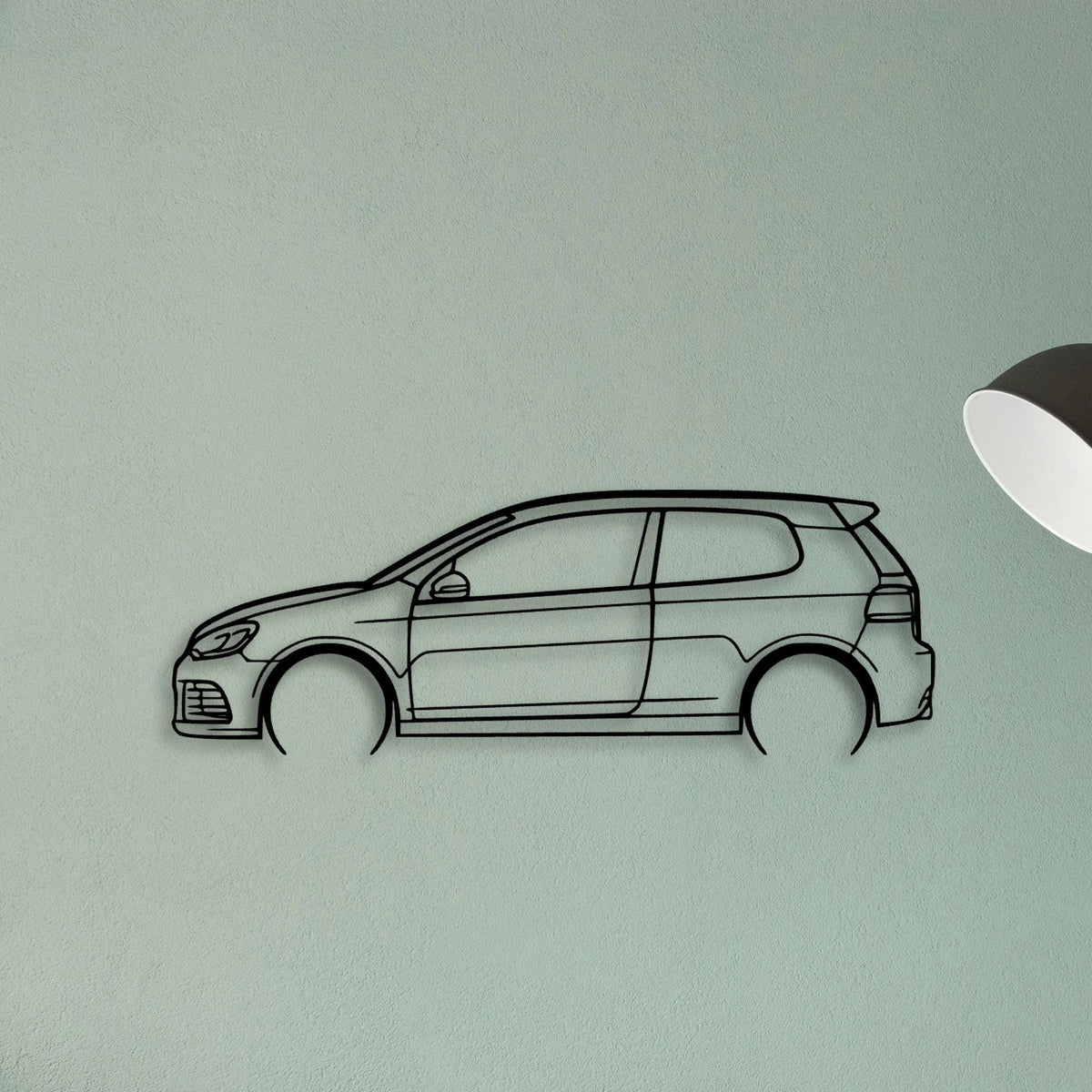 Golf 6 R Classic Silhouette Metal Wall Art - Tinvibe