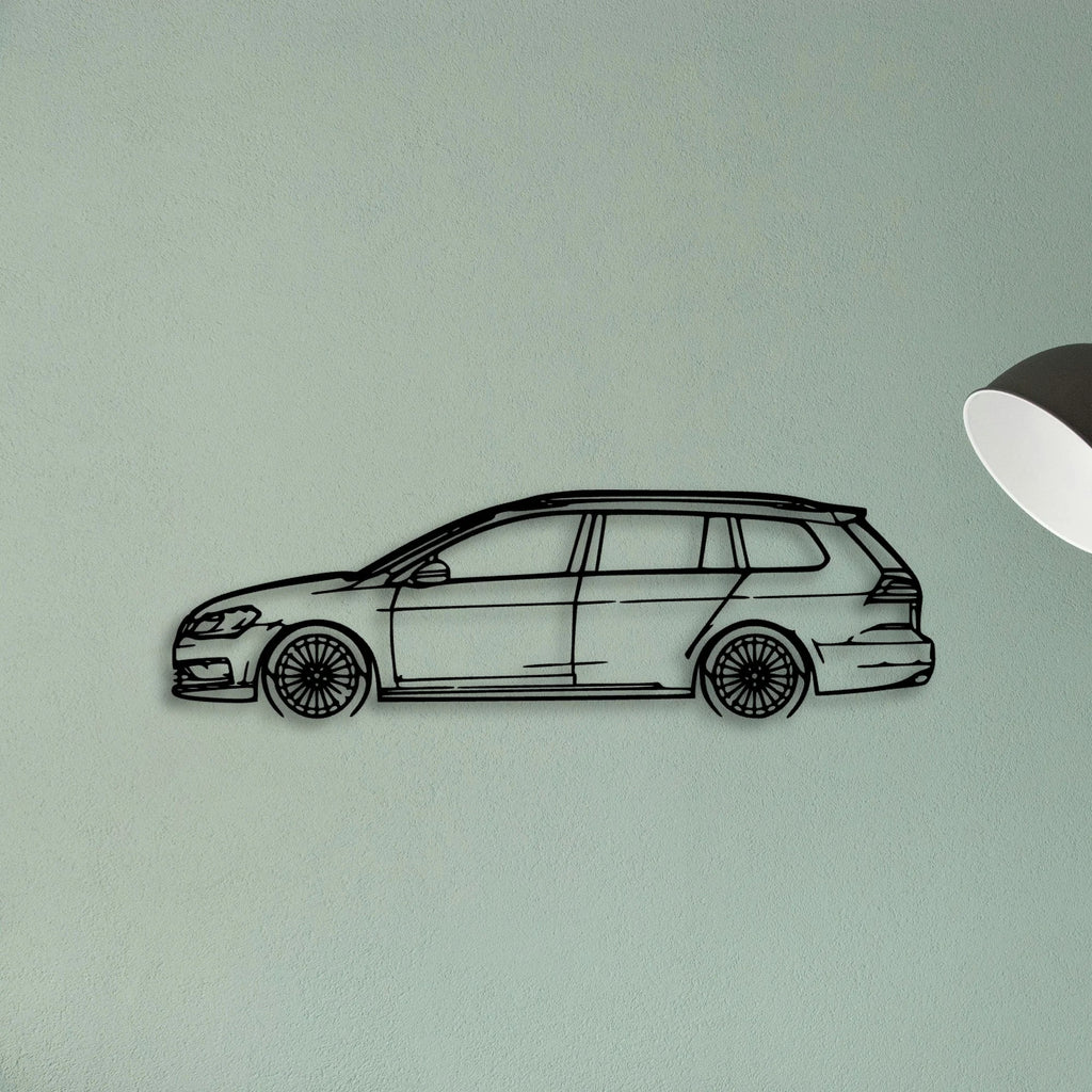 Golf 7 Wagon Classic Silhouette Metal Wall Art - Tinvibe