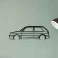Golf MK2 GTI 2 Classic Silhouette Metal Wall Art - Tinvibe