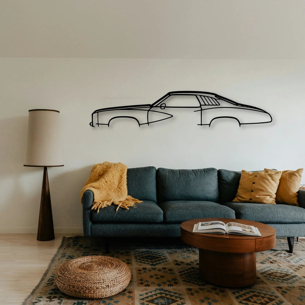Grand AM 1973 Classic Silhouette Metal Wall Art - Tinvibe