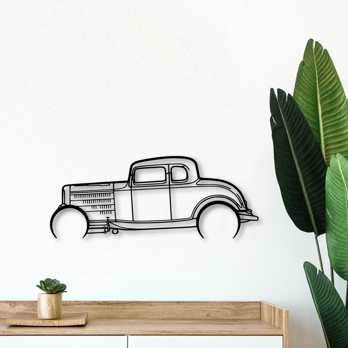 Highboy Coupe 1932 Classic Silhouette Metal Wall Art - Tinvibe
