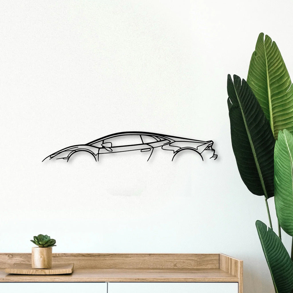 Huracan EVO 2021 Classic Silhouette Metal Wall Art - Tinvibe
