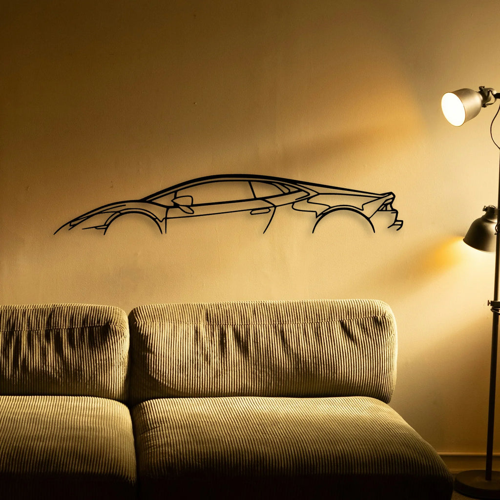Huracan EVO 2021 Classic Silhouette Metal Wall Art - Tinvibe