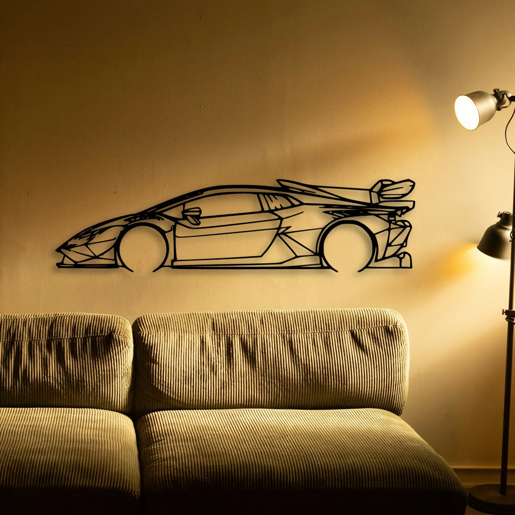 Huracan Super Trofeo EVO2 Classic Silhouette Metal Wall Art - Tinvibe