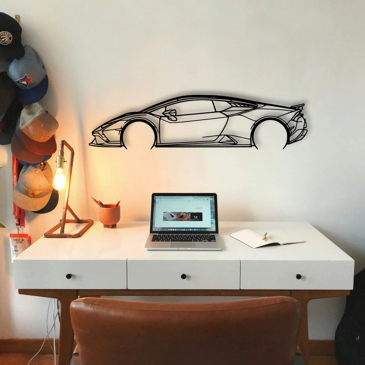 Huracan Tecnica 2023 Classic Silhouette Metal Wall Art - Tinvibe