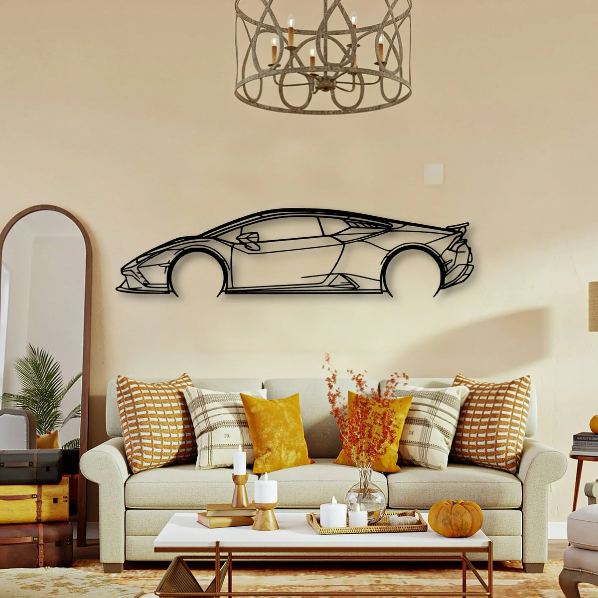 Huracan Tecnica 2023 Classic Silhouette Metal Wall Art - Tinvibe