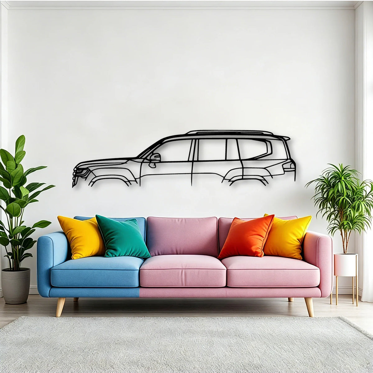 Land Cruiser 300VX 2022 Classic Silhouette Metal Wall Art - Tinvibe