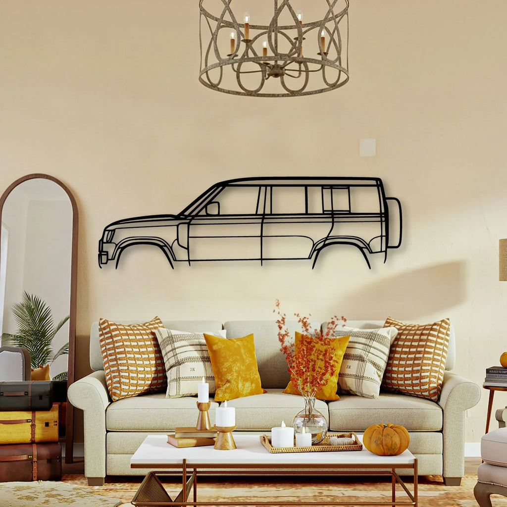 Land Defender D110 Classic Silhouette Metal Wall Art - Tinvibe