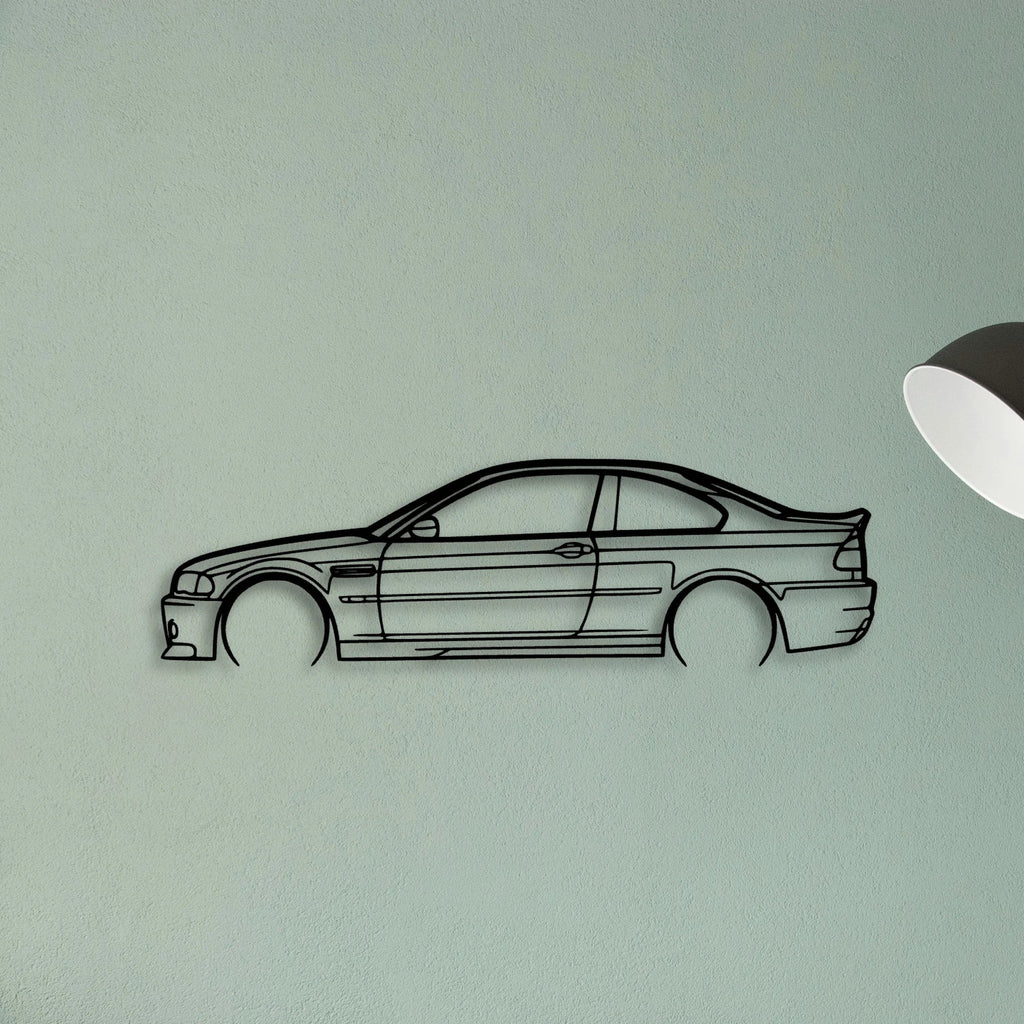 M3 E46 CSL 2 Classic Silhouette Metal Wall Art - Tinvibe