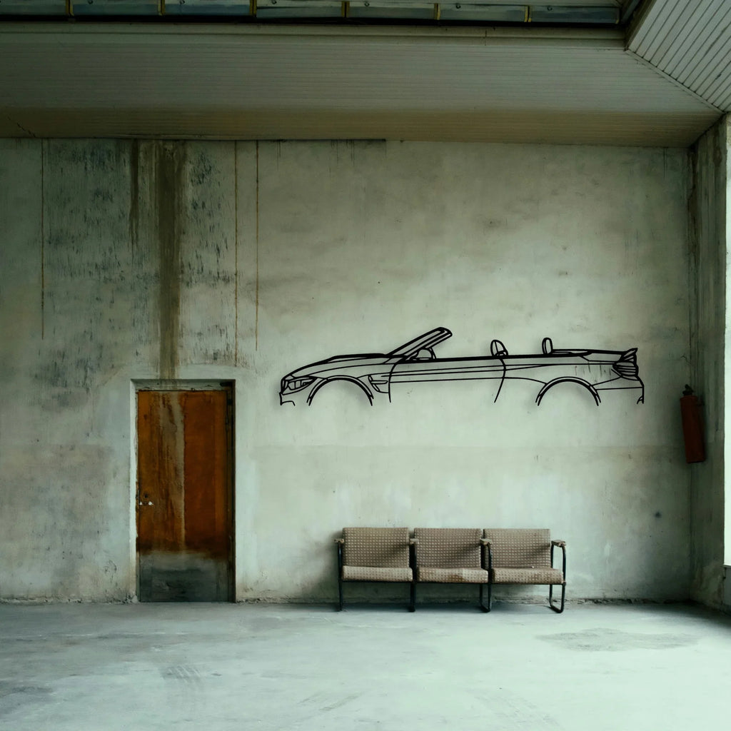 M4 F83 Cabrio Classic Silhouette Metal Wall Art - Tinvibe